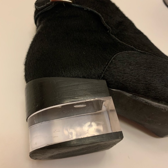 Jeffrey Campbell LETO Pony Hair Boot Clear Heel 7 - Picture 5 of 8